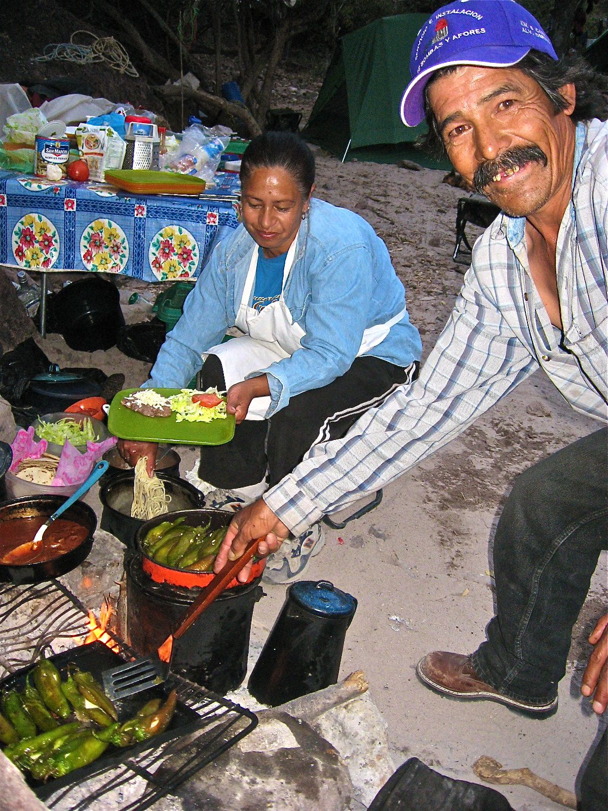 Copper Canyon Trails' camp chef prepares fresh meals on the campfire.