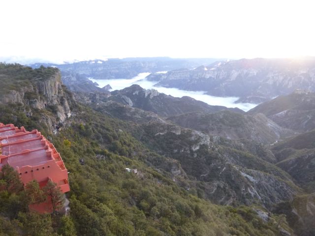 A Rare Fog Bank Highlights the Features of the Urique Canyon a Mile below the Canyon Rim.